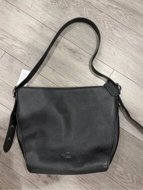 NWOT Coach Black Pebbled Leather purse (crossbody or shoulder)